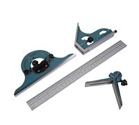 Yctze Set Smussato Universale in Acciaio Inossidabile, Set di Righelli Goniometro Quadrato Combinato Multifunzionale con Angolo di 180 Gradi con Precisione di 5'/0,08 Gradi, Strumento di