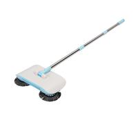 Yctze Spazzatrice a Spinta Manuale, Lavapavimenti Manuale con Scopa e Paletta Combinata, Spazzatrice Multiuso con Panno Assorbente Acqua, Testa Rotante a 180 Gradi (BLUE)