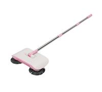 Yctze Spazzatrice a Spinta Manuale, Lavapavimenti Manuale con Scopa e Paletta Combinata, Spazzatrice Multiuso con Panno Assorbente Acqua, Testa Rotante a 180 Gradi (PINK)