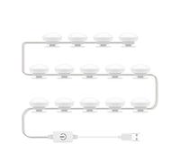 Yctze Specchio vanità a LED Professionale Leggero USB Temperatura a Colori Alimentata Infinite Dimming Touch Control per da Bagno per (14 lampadine)