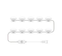 Yctze Specchio vanità a LED Professionale Leggero USB Temperatura a Colori Alimentata Infinite Dimming Touch Control per da Bagno per (10 lampadine)