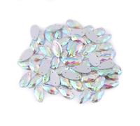 Yctze Strass per Cucire con Retro Piatto, 200 Pezzi/pacco, con Retro Piatto, in Acrilico, Lucido, con Fori, Accessori Artigianali Cucire su Strass per Abbigliamento, Arte, Artigianato e (Colore AB