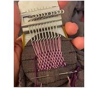 Yctze Strumento Manuale per Rammendo e Treccia Fai-da-te, Macchina Toppa Ideale per Principianti e Artigiani (Capelli corti rosa)
