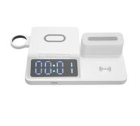 Yctze Sveglia LED Multifunzionale con Luce Notturna Luminosa per Telefono e Accessori (WHITE)