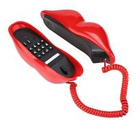Yctze Telefono da Scrivania Multifunzionale a Forma di Labbro Carino, Fissa Cordless per Decorazioni per la Casa in Rosso, Design retrò per Comunicazione e Dintorni (rosso