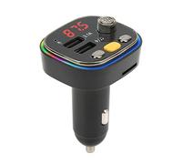 Yctze Trasmettitore FM con Doppia USB, Chiamata in Vivavoce, LED Retroilluminato a 7 Colori, Compatibile con U-Disk e Scheda di Memoria per Auto