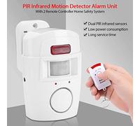 Yctze Unità di Allarme del Rilevatore di Movimento a Infrarossi PIR con 2 Controller Remoti - di Sicurezza Domestica Efficace con Sirena Forte e Doppio Sensori