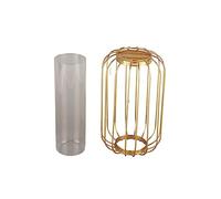 Yctze Vaso in Ferro Battuto a Forma di Lanterna Nordica con Inserto in Vetro - Elegante Supporto per Fiori da Tavolo per Decorazione per la Casa e del Matrimonio (#1)