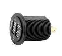 Yctze Voltmetro Digitale a LED Amperometro Misuratore di Corrente Rotondo per Voltmetro Digitale Motore, Amperometro LED, per Moto, per Auto, per Auto, per Barca, 12-24 V Vol
