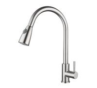 YCVAWEOD 304 Cucina in Acciaio Inossidabile Tira Fuori Rubinetto Spazzolato Acqua Calda e Fredda Che mescola Il Rubinetto per Il lavandino vegetale LWX