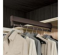 YCVAWEOD Arma per Armadio per impieghi Pesanti estendibile per Lo stoccaggio del Guardaroba Gara sospesa per Asciugamani Marroni 31 cm/12.2in LWX