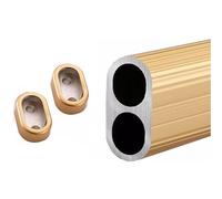 YCVAWEOD Armadio in Alluminio per Abiti per Abiti appesi Vestiti per Tubo del Guardaroba Ovale Barra sospesa 140 cm/55.1 in Lunghezza da Letto Lungo Supporto per la Doccia Oro LWX