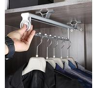 YCVAWEOD Armadio per Estrazione Regolabile 10-18 Pollici, parapetto del Gancio del Guardaroba a Scomparsa, portavallio telescopico, Estensione a Monte Top per Lo stoccaggio di Vestiti organizzati LWX