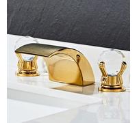 YCVAWEOD Bacinetto Mixer Rubinetto a 3 Fori rubinetti per Il lavandino del Bagno Caldo e Freddo tazzine per Bacino per bagni a Cascata a Leva a Doppia Leva Fatta in Cina LWX