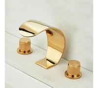 YCVAWEOD Bacino Mixer Rubinetto lavello al lavandino del Bagno a 3 Fori Tappo di Bacino per bagni Oro a Leva a Doppia Leva Calda e in Ottone Freddo Fatto in Cina LWX