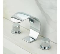 YCVAWEOD Bacino Mixer Rubinetto lavello al lavandino del Bagno a 3 Fori Tappo di Bacino per bagni Oro a Leva a Doppia Leva Calda e in Ottone Freddo Fatto in Cina LWX