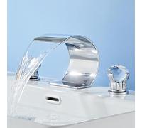 YCVAWEOD Bacino Mixer Rubinetto Tazza di Bacino per Bagno per bagni a Tre Fori rubinetti per lavello Bagno a Doppia Maniglia della Pistola in Ottone Grigio Fatto in Cina LWX