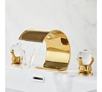 YCVAWEOD Bacino Mixer Rubinetto Tazza di Bacino per Bagno per bagni a Tre Fori rubinetti per lavello Bagno a Doppia Maniglia della Pistola in Ottone Grigio Fatto in Cina LWX