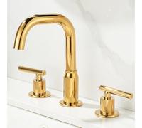YCVAWEOD Bacino Mixer Tocco a 3 Fori lavandino da Bagno Rubinetto a Doppia Leva a 360 ° tappa del Bacino Girevole per bagni e Cromo Freddo a Caldo in Cina LWX