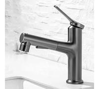 YCVAWEOD Bagno di USCIO del Bagno, RUCCHETO del BAGNI Singolo Che con Il TACCHIO della SPRINK DOUT Down DOUL, Houp Singolo ONG per Rubinetto a Bacino idrico Caldo e Freddo, Nero (Grigio Pistola) LWX