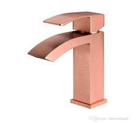 YCVAWEOD Basiclo del lavandino per Bagno a Cascata Bacino del Rubinetto Singolo Monte montuocciprima Oro Spazzolato/Nero/Cromo/Rosa in Oro/Nichel Tocchi di Mixer finiti (Nero) LWX