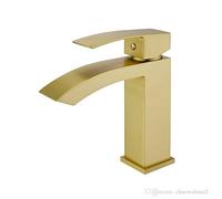 YCVAWEOD Basiclo del lavandino per Bagno a Cascata Bacino del Rubinetto Singolo Monte montuocciprima Oro Spazzolato/Nero/Cromo/Rosa in Oro/Nichel Tocchi di Mixer finiti (Nero) LWX