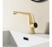 YCVAWEOD Basin per Bacino da Bagno rubinetti a Un Foro Manico Singolo e Freddo in Ottone Freddo Mixer Battito 1 Foro Grigio LWX