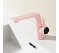 YCVAWEOD Basin per Bacino da Bagno rubinetti a Un Foro Manico Singolo e Freddo in Ottone Freddo Mixer Battito 1 Foro Grigio LWX
