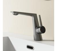 YCVAWEOD Basin per Bacino da Bagno rubinetti a Un Foro Manico Singolo e Freddo in Ottone Freddo Mixer Battito 1 Foro Grigio LWX