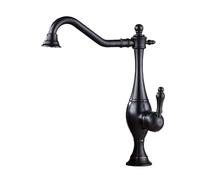 YCVAWEOD Basino del Bagno retrò lavello a Rubinetto Caldo e Freddo Tocco 360 ° Ruota a Manico Singolo Valvola in Ceramica Installazione del Foro Singolo, Colore Antico LWX