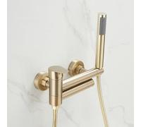 YCVAWEOD Bath Mixer a Parete in Oro Spazzolato Mixer Tap Tap da Bagno a Leva Singola con Doccia Set di riempitivi per bagni Eleganti per bagni Moderni durevoli ed Eleganti Design LWX