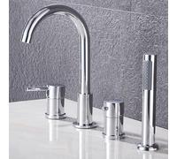 YCVAWEOD Bath Mixer Tap Dete Montaggio Taps da Bagno a 4 Fori Impostare con Doccia per la Doccia Tap Tap Tap Tap Chrome (Chrome) LWX