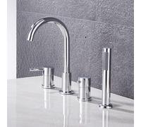 YCVAWEOD Bath Shower Mixer Tap Taps con Doccia e Tubo Set per rubinetti da Bagno Mixer Tap Back Filler Tap (Chrome) LWX