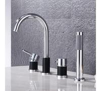 YCVAWEOD Bath Shower Mixer Tap Taps con Doccia e Tubo Set per rubinetti da Bagno Mixer Tap BATHITTURA TACCHIO Black+Chrome LWX