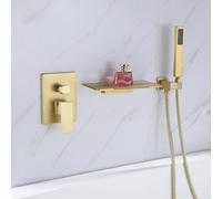 YCVAWEOD Bath Shower Mixer Tap Tocchette per Vasca da Bagno a Cascata in Oro Spazzolato con Doccia per Doccia Miscelatore a rubine LWX