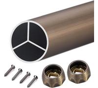 YCVAWEOD Biergolette ovali Regolabili Armadi a palco da 2060 Pollici per Vestiti in Metallo Montato a Parete con Supporti terminali per Lo stoccaggio dell'Armadio Champagne 18 pollici/46 cm LWX