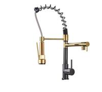 YCVAWEOD Black & Rose Gold Cucina lavello Faucetpull Down Water Mixer Calda e Fredda con Doppio Disegno Monte Elegante Design Moderno per Uso Domestico e Ristorante LWX