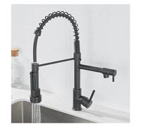 YCVAWEOD Black & Rose Gold Spring Down Cucina Rubinetto Cucina Calda e Fredda Tocca con Design Moderno a Doppio beccuccio per Il lavandino Cucina Durevole da Cucina Facile Installazione LWX