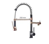 YCVAWEOD Black & Rose Gold Spring Down Kitchen Faucethot & Cold Water Mixer con Doppio Disegno Moderno per Le cucine Eleganti LWX