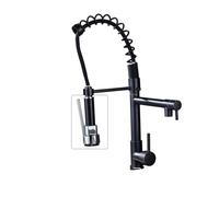 YCVAWEOD Black & Rose Gold Tira Down Kitchen Faucethot & Cold Water Mixer con Doppio Disegno Monte Mazzo Design Moderno per l'elegante aggiornamento della Cucina LWX