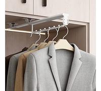 YCVAWEOD Duty Duty Estendibile Asta per l'armadio - Gara per Appendiabiti per Armadio, Binario di Guida per Appendiabiti, Porta per Pantaloni telescopici retrattili, armadietti per Vestiti, Gancio di