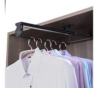 YCVAWEOD Estrarre Il Binario per Vestiti 25-44 cm, Bordo dell'Armadio Regolabile per Lo stoccaggio di Abbigliamento per Pantaloni, Salva per Gancio Vestiti del Guardaroba Spazio -Nero (Dimensioni: 30