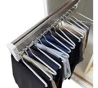 YCVAWEOD Gara del Guardaroba Regolabile bidone Armadio Scorrevole Armadio con Pantaloni in Acciaio estendibile da 30 cm a Portata di Vestiti da 80 cm per Il Guardaroba LWX