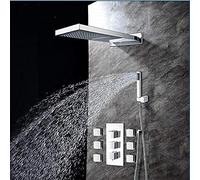 YCVAWEOD La Doccia per Pioggia di Lusso di Lusso con Doccia a tramonta montata su Cascata Quadrata Doccia con Maniglia per la Massima Esperienza del Bagno LWX