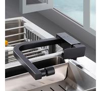 YCVAWEOD Lavello Cucina Tocca Pieghevole sotto la Finestra Ruota a 360 ° in Ottone Singola Maniglia Calda e Fredda. LWX
