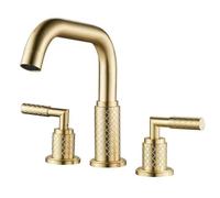 YCVAWEOD Lavello da Bagno in Ottone Antico Tocca con Design a 3 Fori Caser Hot And Cold Water Mixer 2 Tappo di Bacino per Il lavandino del Bagno LWX