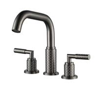 YCVAWEOD Lavello da Bagno in Ottone Antico Tocca con Design a 3 Fori Caser Hot And Cold Water Mixer 2 Tappo di Bacino per Il lavandino del Bagno LWX