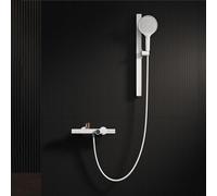 YCVAWEOD Mixer da Bagno termostatico Tocca con Doccia Mistrare Doccia a Leva Singola a Parete montata (Bianco) LWX