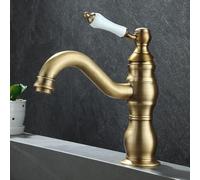 YCVAWEOD Mixer Tap Lavello da Bagno Vintage 360 ° Ruotare Bacini da Bagno a Bacino da Bagno Caldo e Freddo Calcone Miscaliere 1 Foro Antico LWX