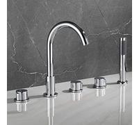 YCVAWEOD Moderno Miscelatore da Bagno a 5 Fori Set di rubinetti a Doppia Funzione Mixer da Bagno Caldo e Freddo con Doccia Portatile tiri Ideale per la ristrutturazione del Bagno LWX